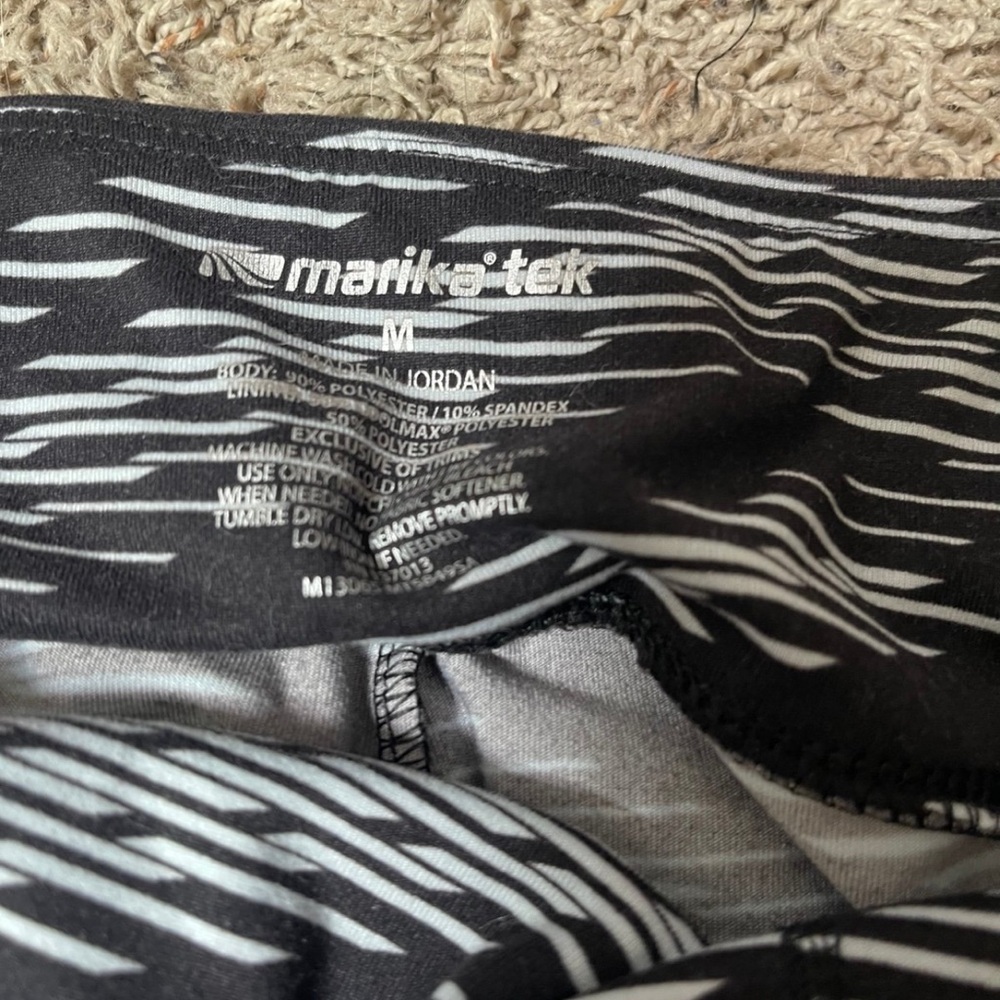 Marika Zebra Stripe Black and White Capris